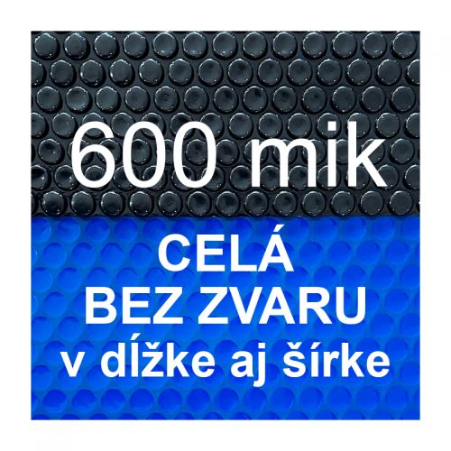 Solárna plachta - fólia na bazén 600mik modročierna - celá bez zvaru